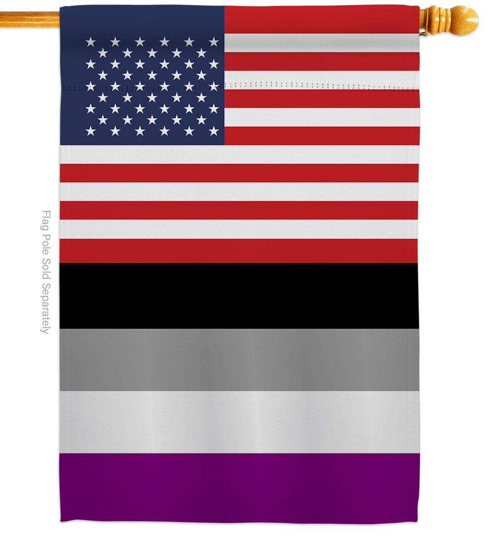 US Asexua Support Pride 28 x 40 in. Double-Sided Decorative Vertical House Flags for Decoration Banner Garden Yard Gift