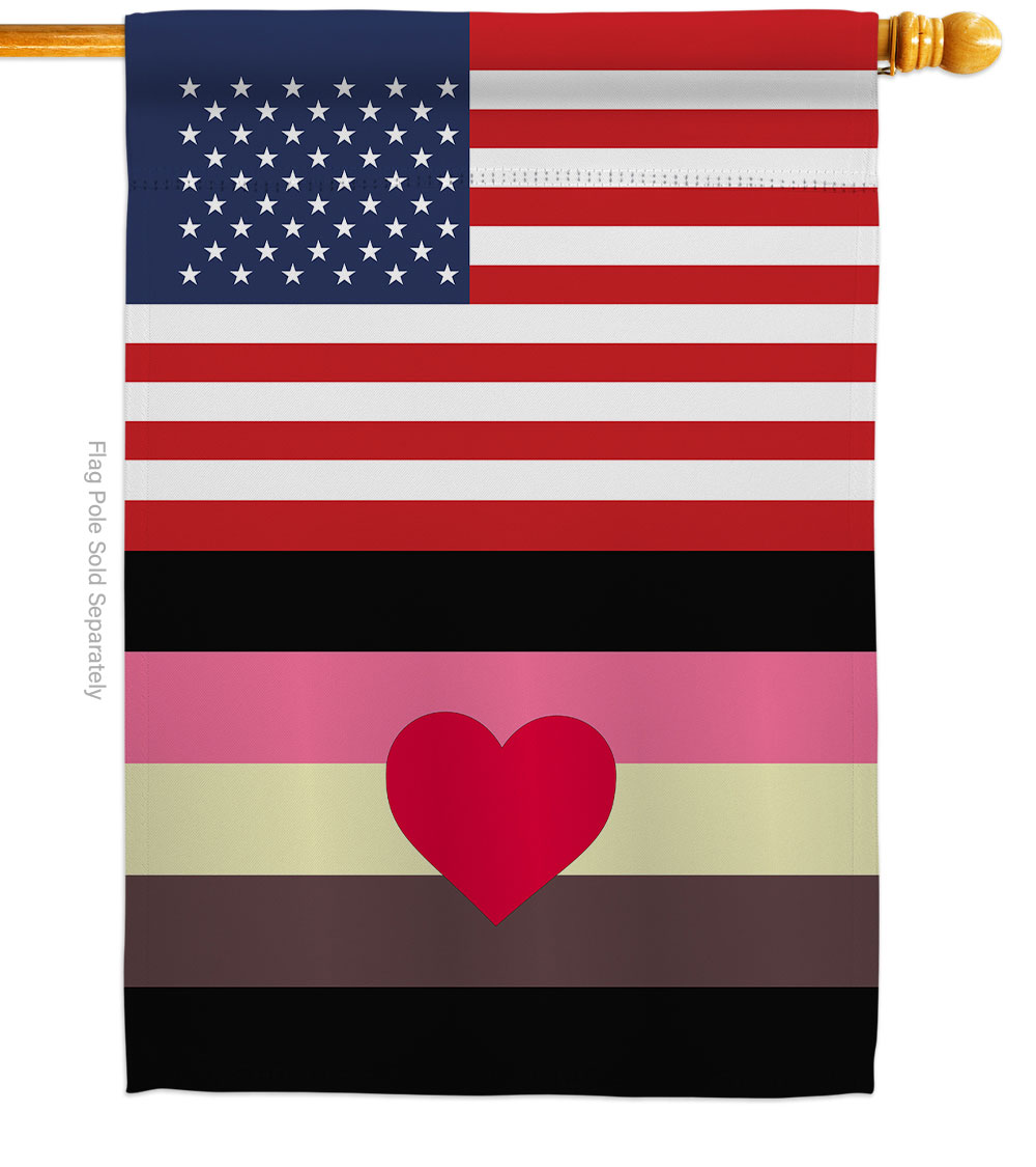 US Fat Pride Support 28 x 40 in. Double-Sided Decorative Vertical House Flags for Decoration Banner Garden Yard Gift