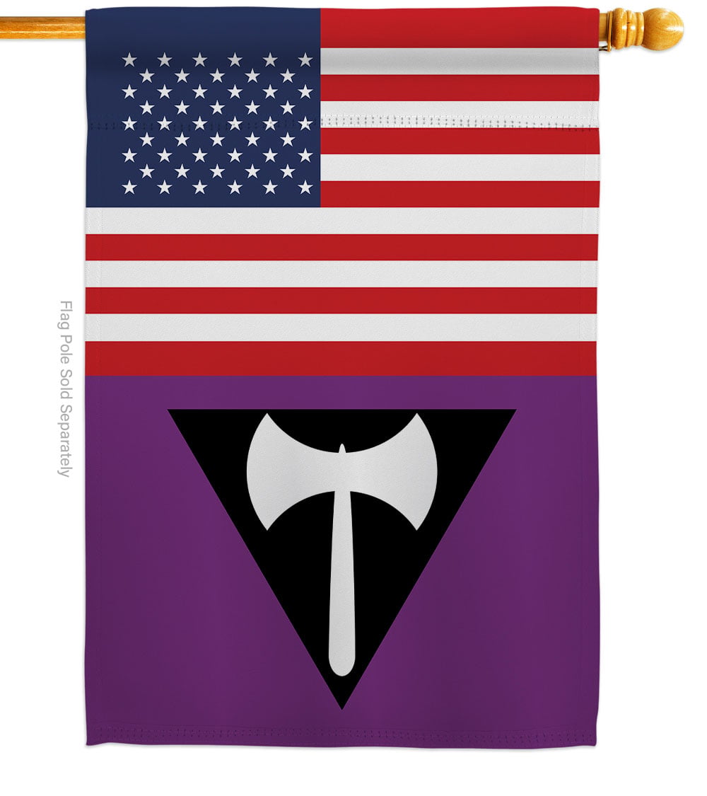 US Labrys Pride Support 28 x 40 in. Double-Sided Decorative Vertical House Flags for Decoration Banner Garden Yard Gift