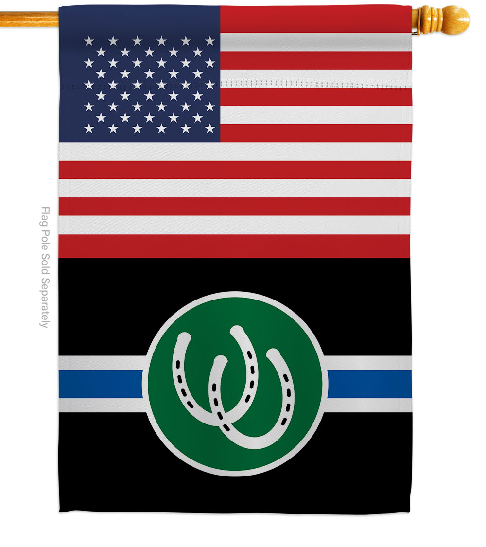 US Pony Pride Support 28 x 40 in. Double-Sided Decorative Vertical House Flags for Decoration Banner Garden Yard Gift