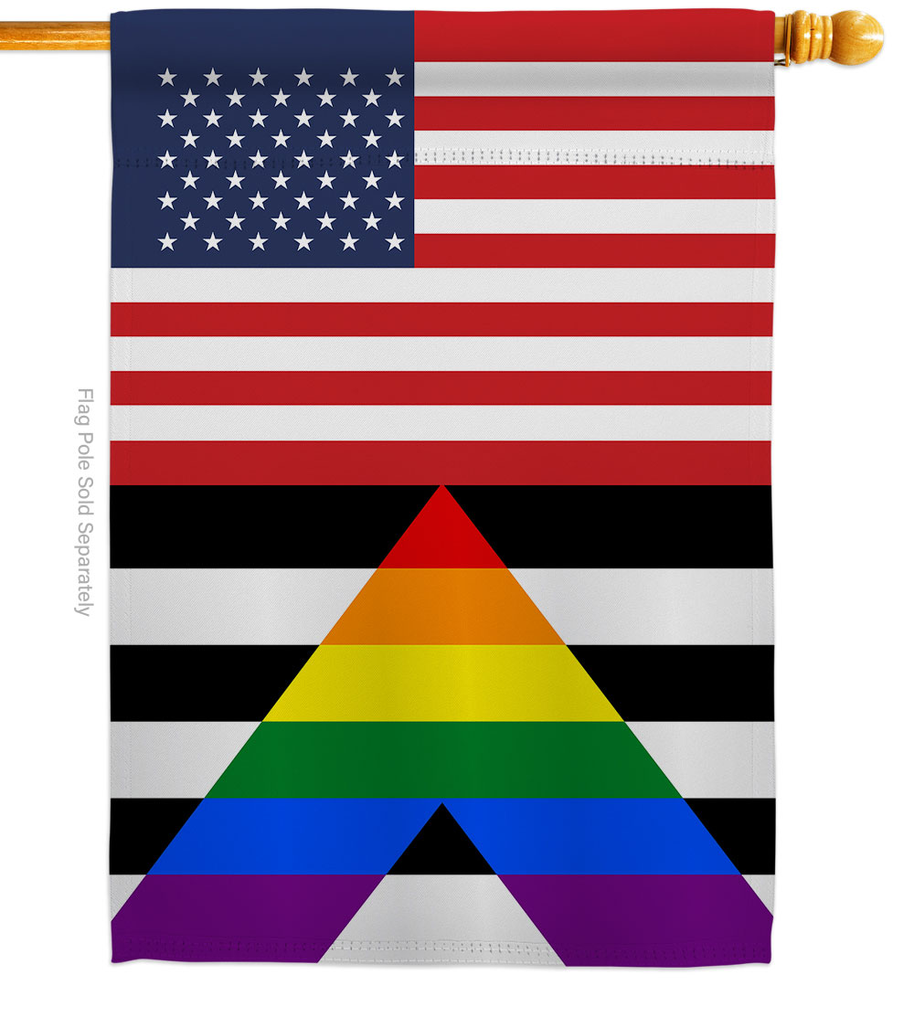 US Straight Allies for Equality Support Pride 28 x 40 in. Double-Sided Decorative Vertical House Flags Decoration Banner Garden Yard Gift