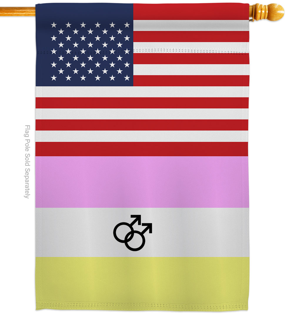 US Twink Support Pride 28 x 40 in. Double-Sided Decorative Vertical House Flags for Decoration Banner Garden Yard Gift