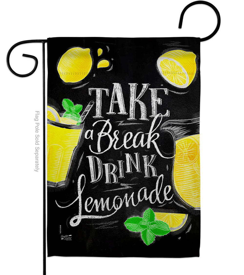 G135277-BO Take Break Lemonade Food Fruit 13 x 18.5 in. Double-Sided Decorative Vertical Garden Flags for House Decoration Banner Yard Gift