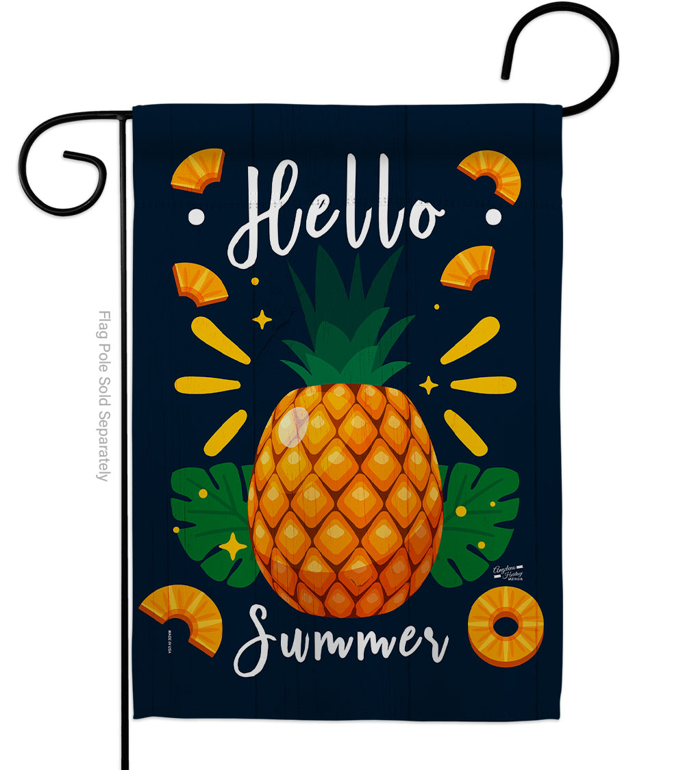 G135368-BO Pineapple Summer Food Fruit 13 x 18.5 in. Double-Sided Decorative Vertical Garden Flags for House Decoration Banner Yard Gift