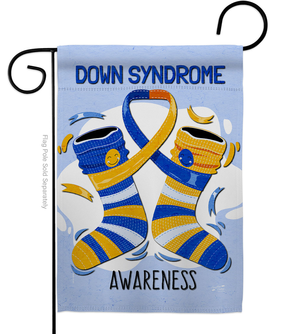 G135423-BO Down Syndrome Support Awareness 13 x 18.5 in. Double-Sided Decorative Vertical Garden Flags for House Decoration Banner Yard Gift