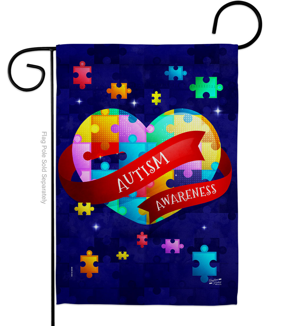 G135488-BO World Autism Support Awareness 13 x 18.5 in. Double-Sided Decorative Vertical Garden Flags for House Decoration Banner Yard Gift