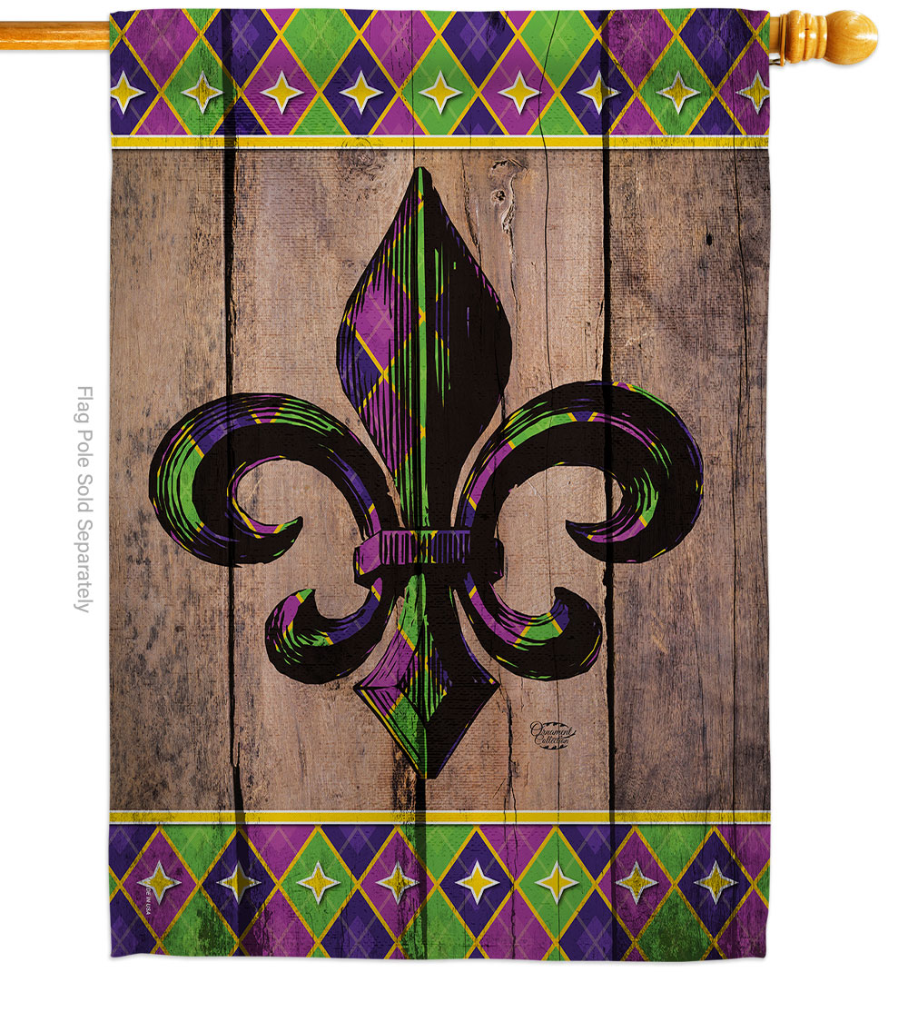 H192016-BO Fleur De Lys Country Living 28 x 40 in. Double-Sided Decorative Vertical House Flags for Decoration Banner Garden Yard Gift