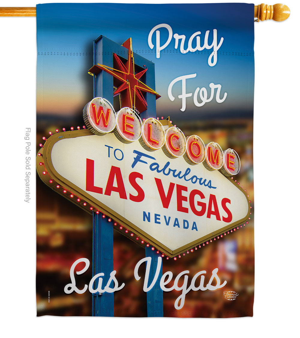 Pray for Las Vegas Support Cause 28 x 40 in. Double-Sided Decorative Vertical House Flags Decoration Banner Garden Yard Gift