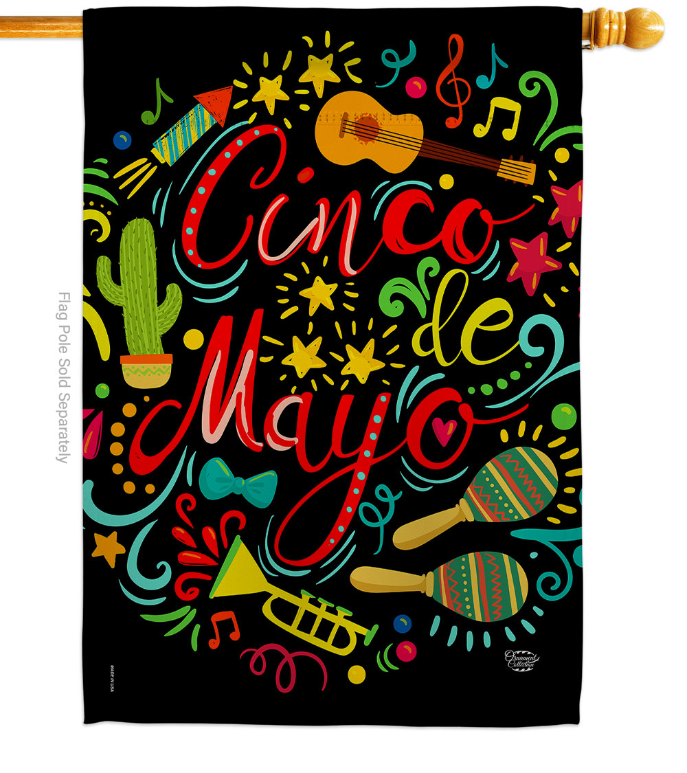 El Fiesta Cinco de Mayo Summertime 28 x 40 in. Double-Sided Decorative Vertical House Flags for Decoration Banner Garden Yard Gift