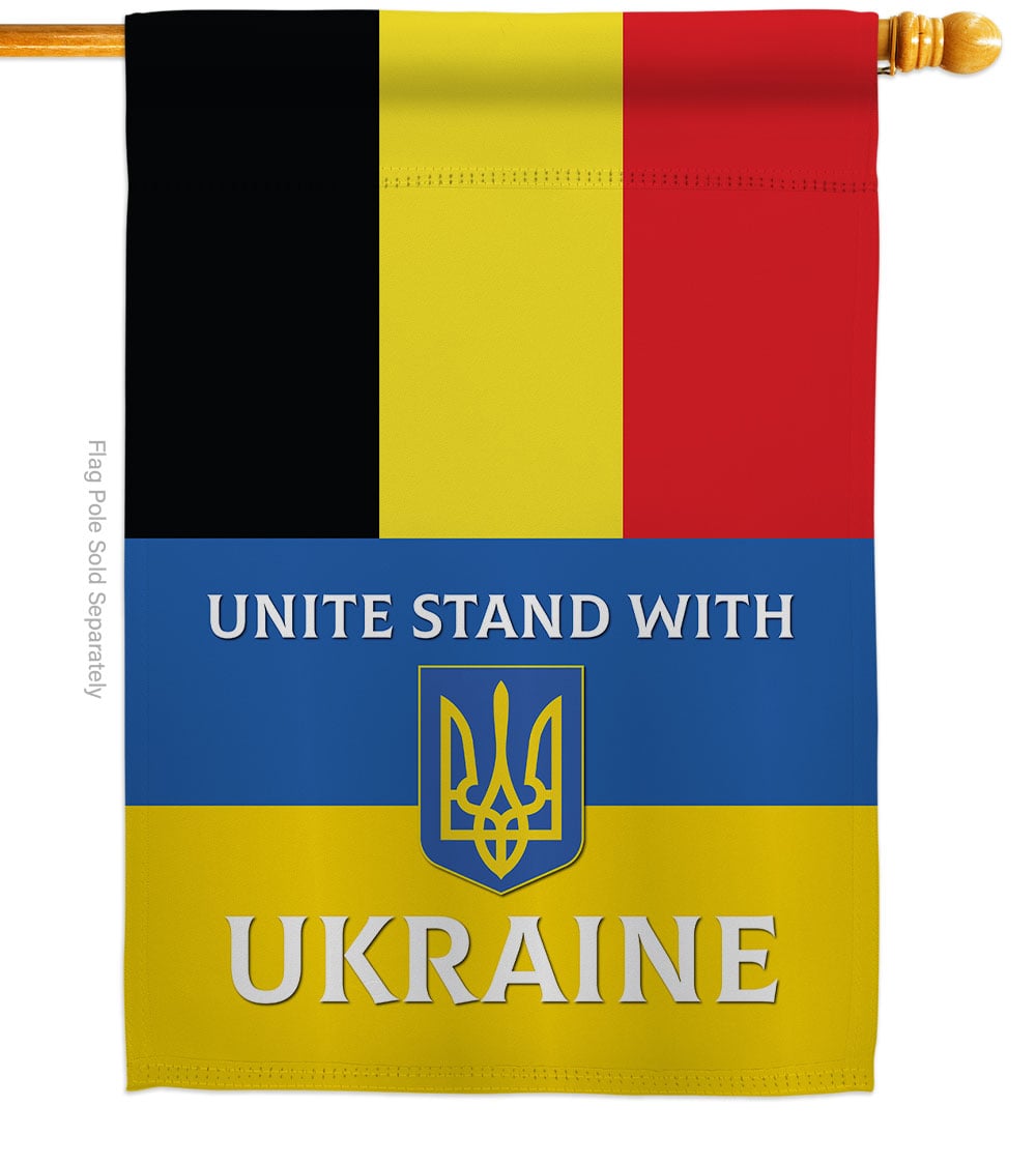 Germany Stand with Ukraine Support Cause 28 x 40 in. Double-Sided Decorative Vertical House Flags for Decoration Banner Garden Yard Gift