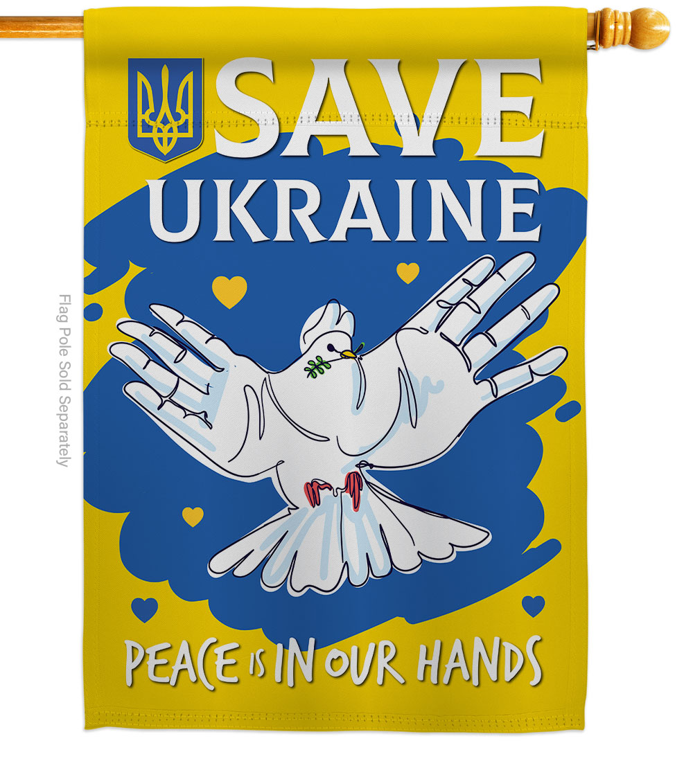 Save Ukraine Support Cause 28 x 40 in. Double-Sided Decorative Vertical House Flags for Decoration Banner Garden Yard Gift