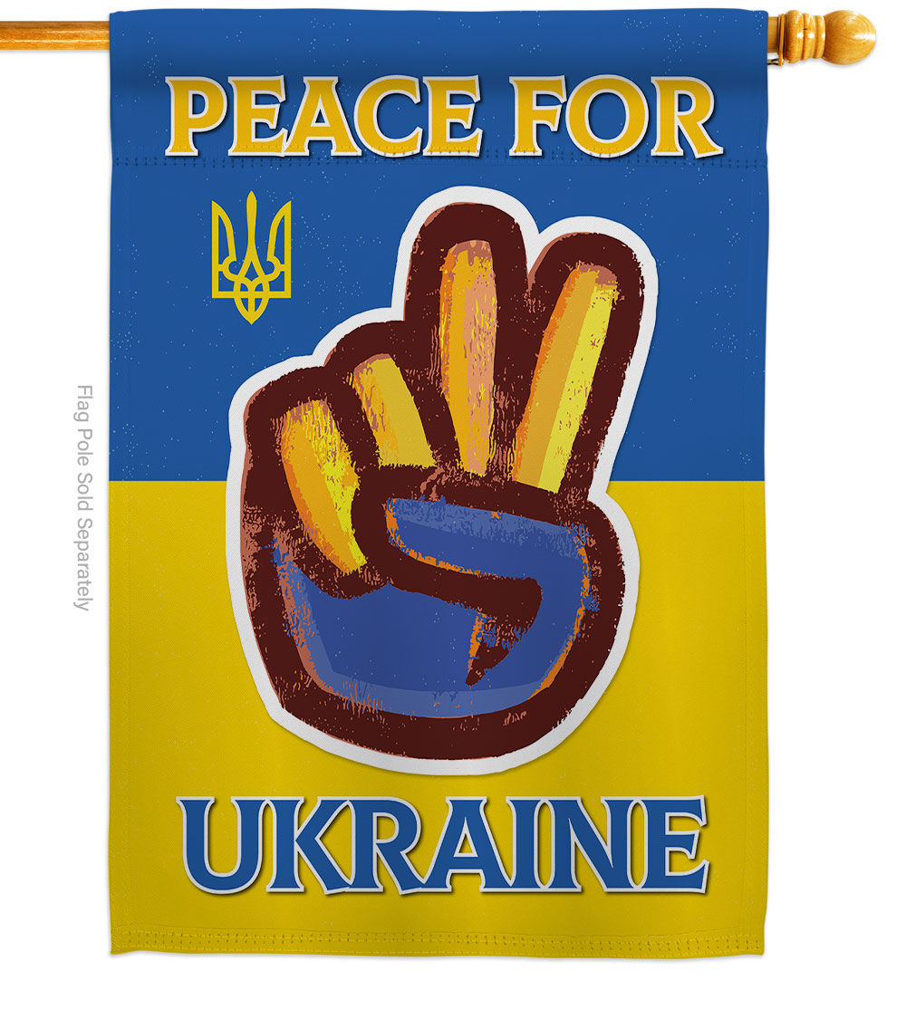 Peace Ukraine Support Cause 28 x 40 in. Double-Sided Decorative Vertical House Flags for Decoration Banner Garden Yard Gift
