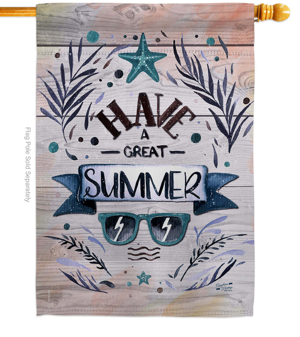 Have a Great Summer Summertime Fun & Sun 28 x 40 in. Double-Sided Decorative Vertical House Flags for Decoration Banner Garden Yard Gift