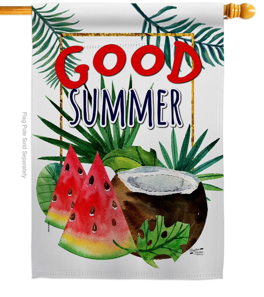 Good Summer Fruity Summertime Fun & Sun 28 x 40 in. Double-Sided Decorative Vertical House Flags for Decoration Banner Garden Yard Gift