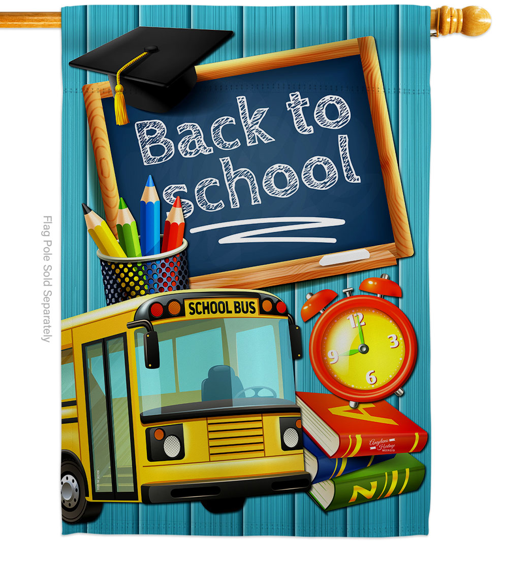 Welcome Back to School Education 28 x 40 in. Double-Sided Decorative Vertical House Flags for Decoration Banner Garden Yard Gift