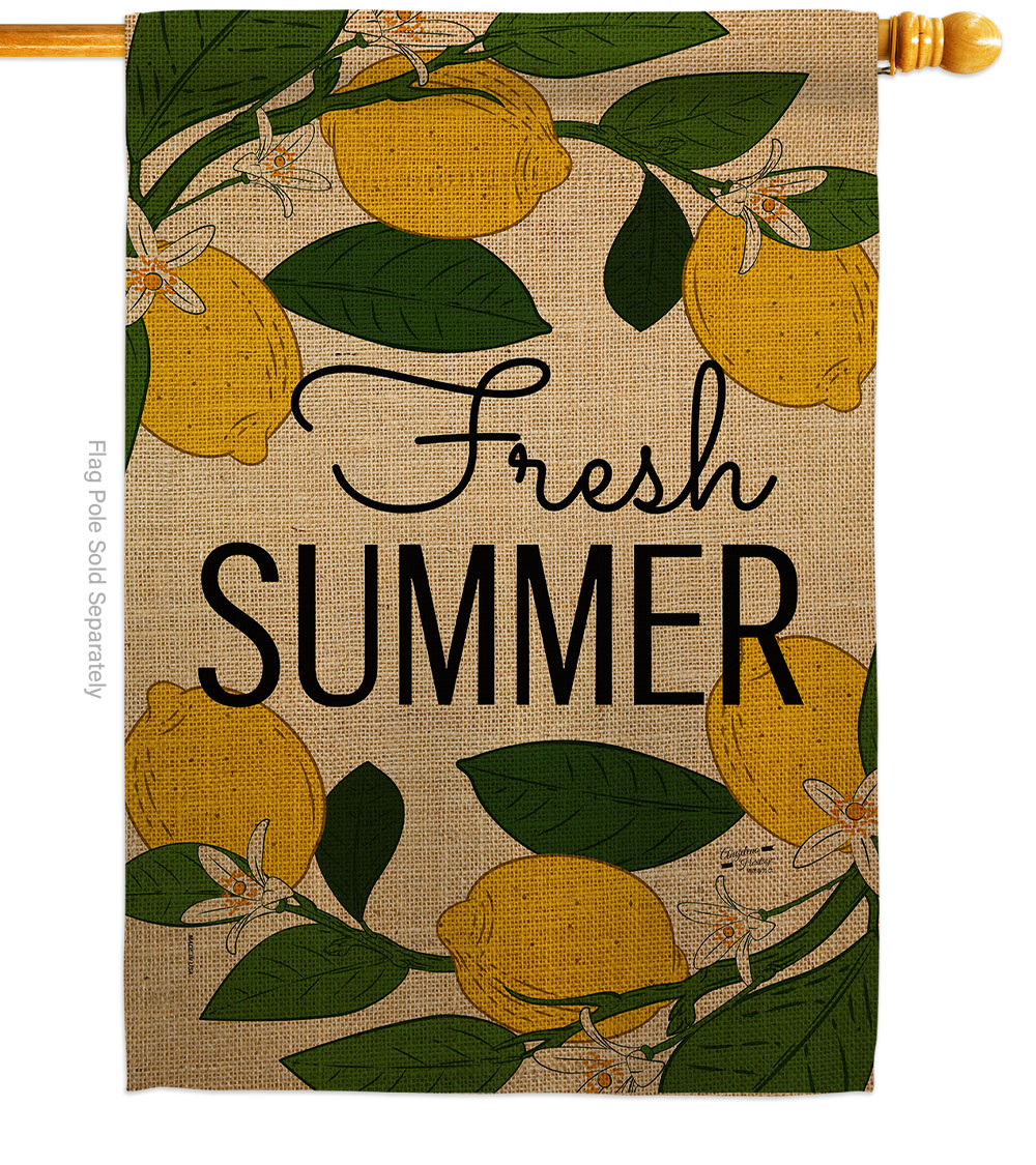 Fresh Summer Summertime Fun & Sun 28 x 40 in. Double-Sided Decorative Vertical House Flags for Decoration Banner Garden Yard Gift