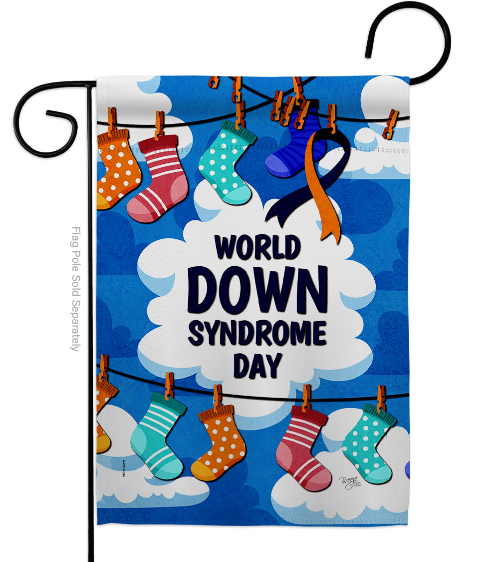 G165214-BO World Down Syndrome Day Support Awareness 13 x 18.5 in. Double-Sided Decorative Vertical Garden Flags for House Decoration Banner Yard Gift