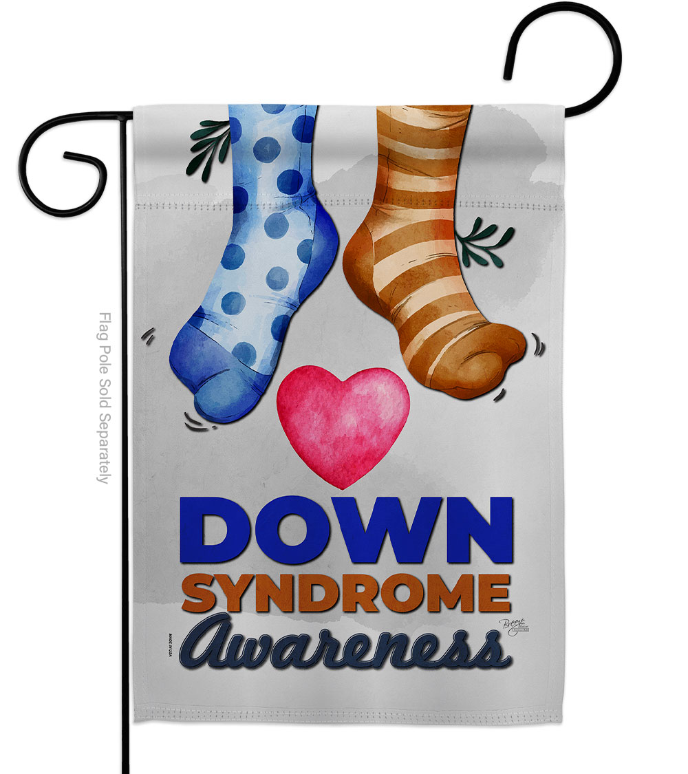 G165215-BO Down Syndrome Awareness Support 13 x 18.5 in. Double-Sided Decorative Vertical Garden Flags for House Decoration Banner Yard Gift