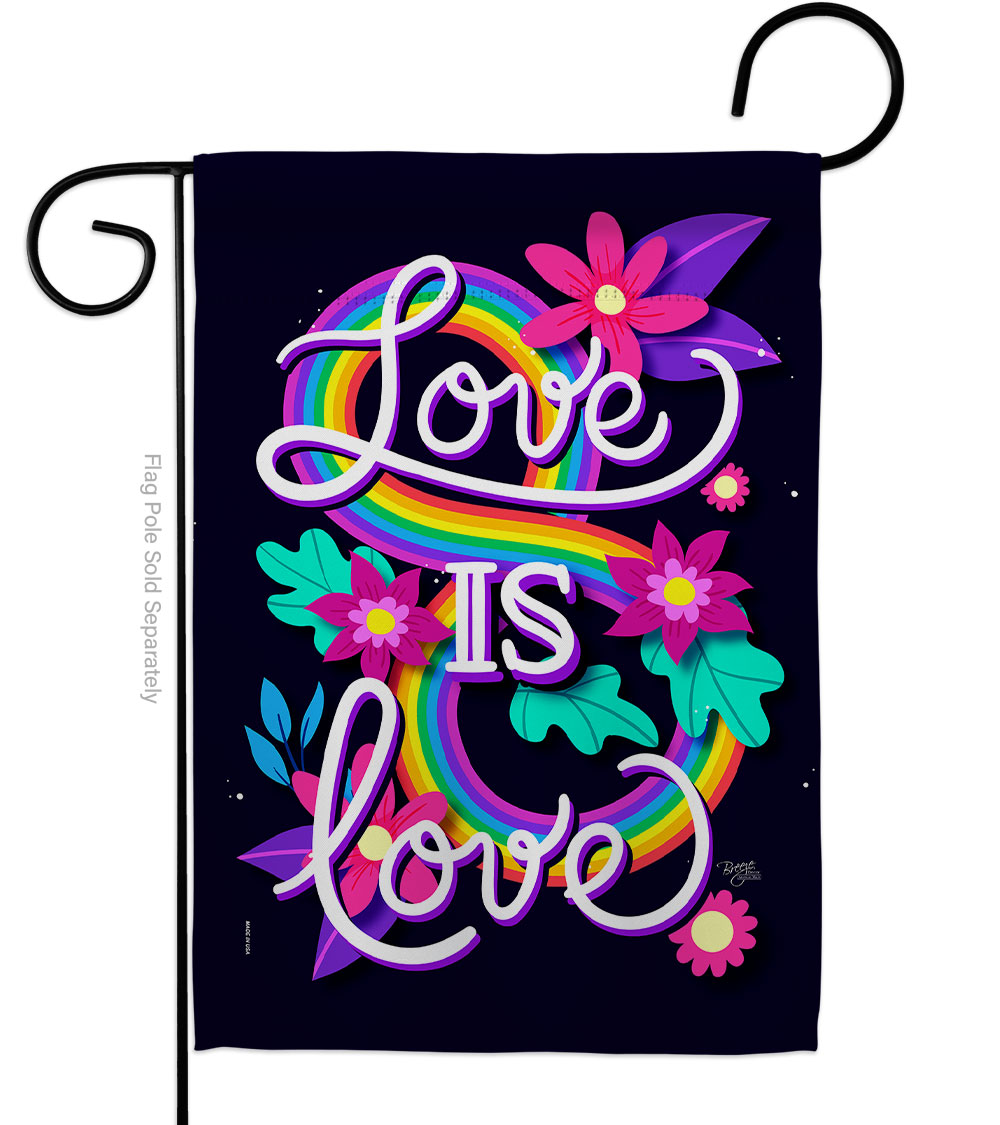 G165219-BO Love is Support Pride 13 x 18.5 in. Double-Sided Decorative Vertical Garden Flags for House Decoration Banner Yard Gift