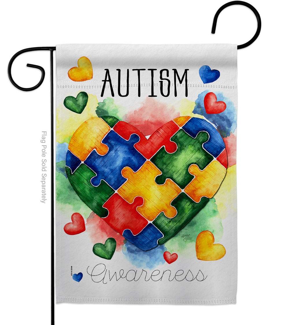 G165221-BO Support Autism Day Awareness 13 x 18.5 in. Double-Sided Decorative Vertical Garden Flags for House Decoration Banner Yard Gift