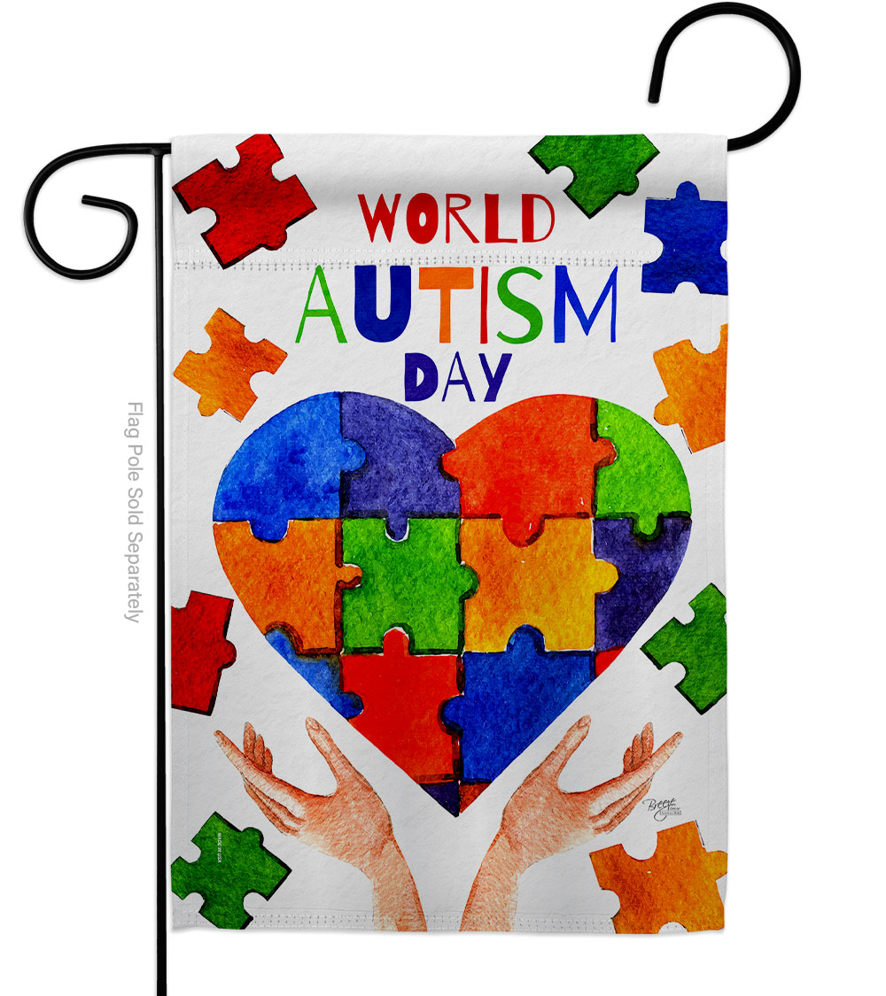 G165232-BO Autism Day Support Awareness 13 x 18.5 in. Double-Sided Decorative Vertical Garden Flags for House Decoration Banner Yard Gift