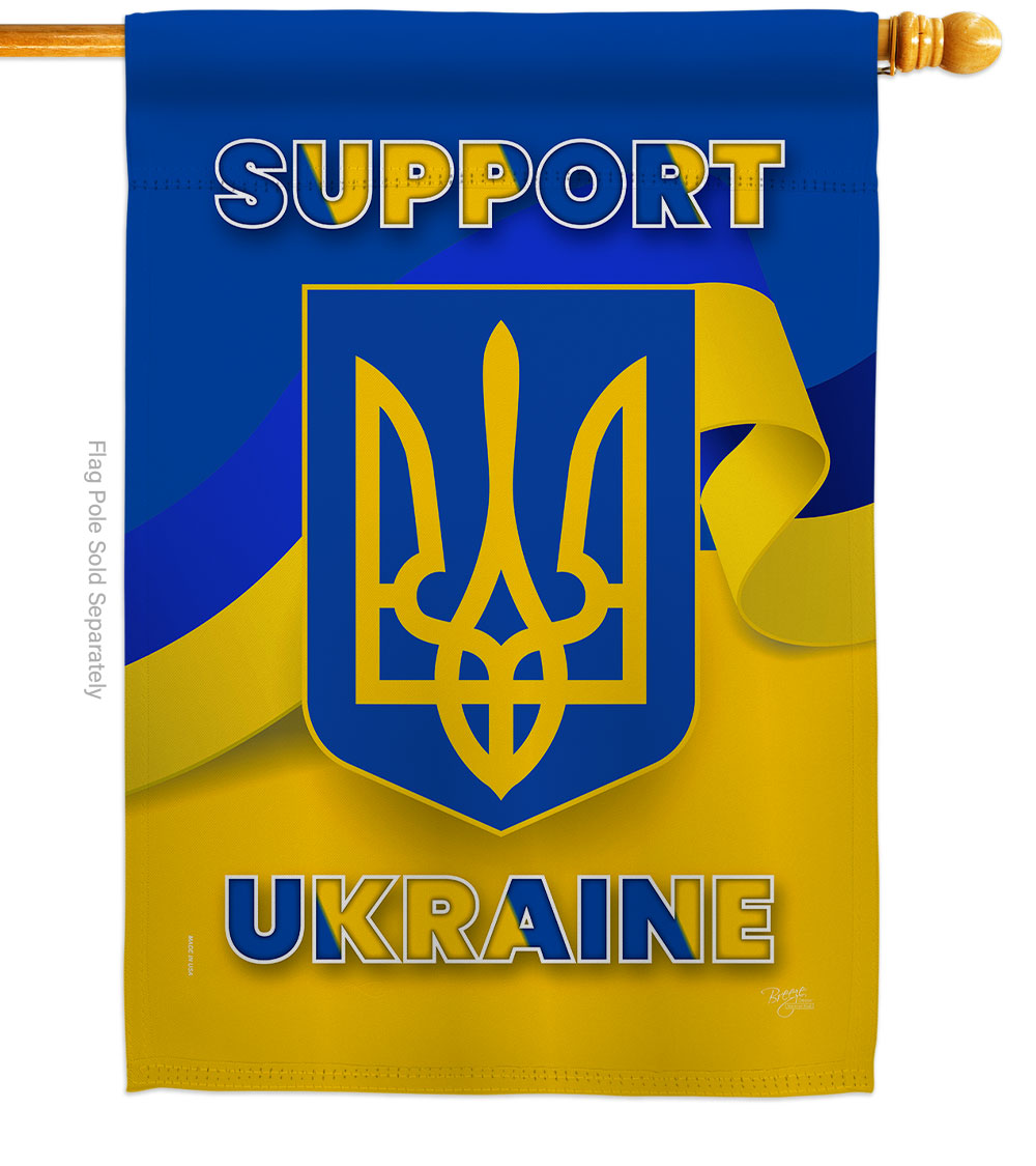 Support Ukraine Cause 28 x 40 in. Double-Sided Decorative Vertical House Flags for Decoration Banner Garden Yard Gift