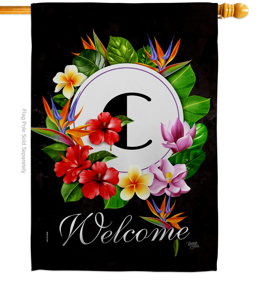 Tropical C Summertime 28 x 40 in. Double-Sided Decorative Vertical House Flags for Decoration Banner Garden Yard Gift