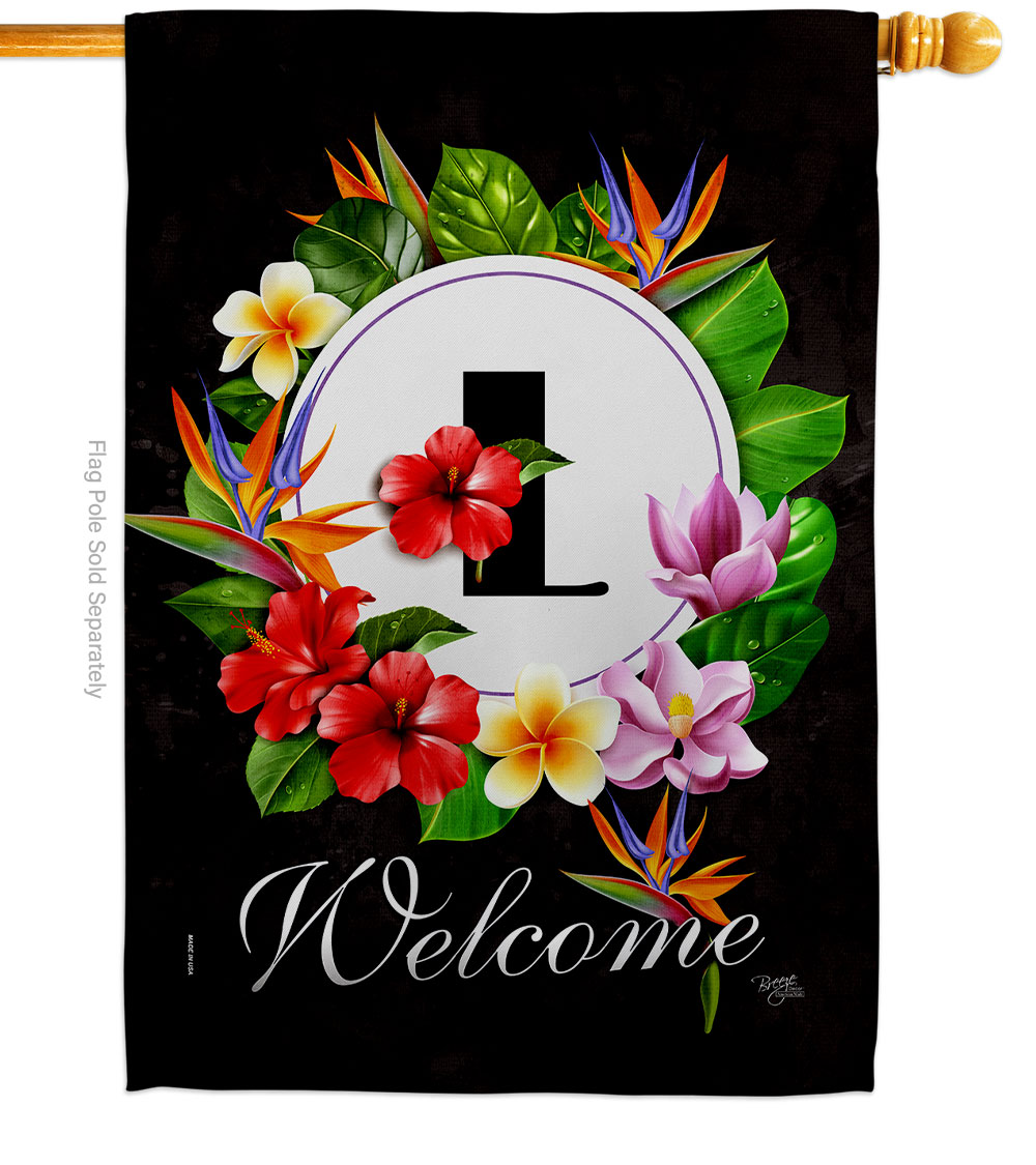 Tropical L Summertime 28 x 40 in. Double-Sided Decorative Vertical House Flags for Decoration Banner Garden Yard Gift