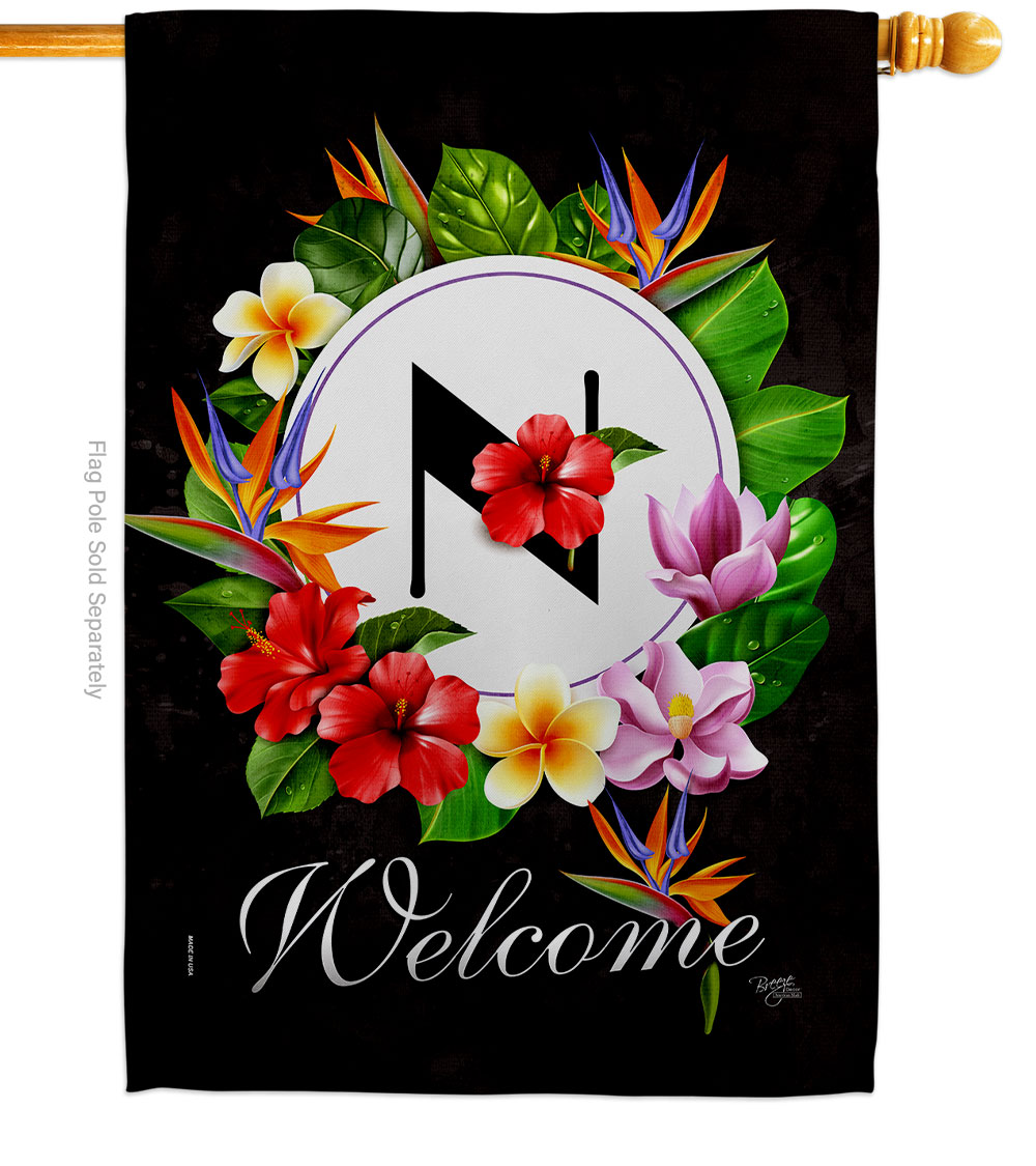 Tropical N Summertime 28 x 40 in. Double-Sided Decorative Vertical House Flags for Decoration Banner Garden Yard Gift