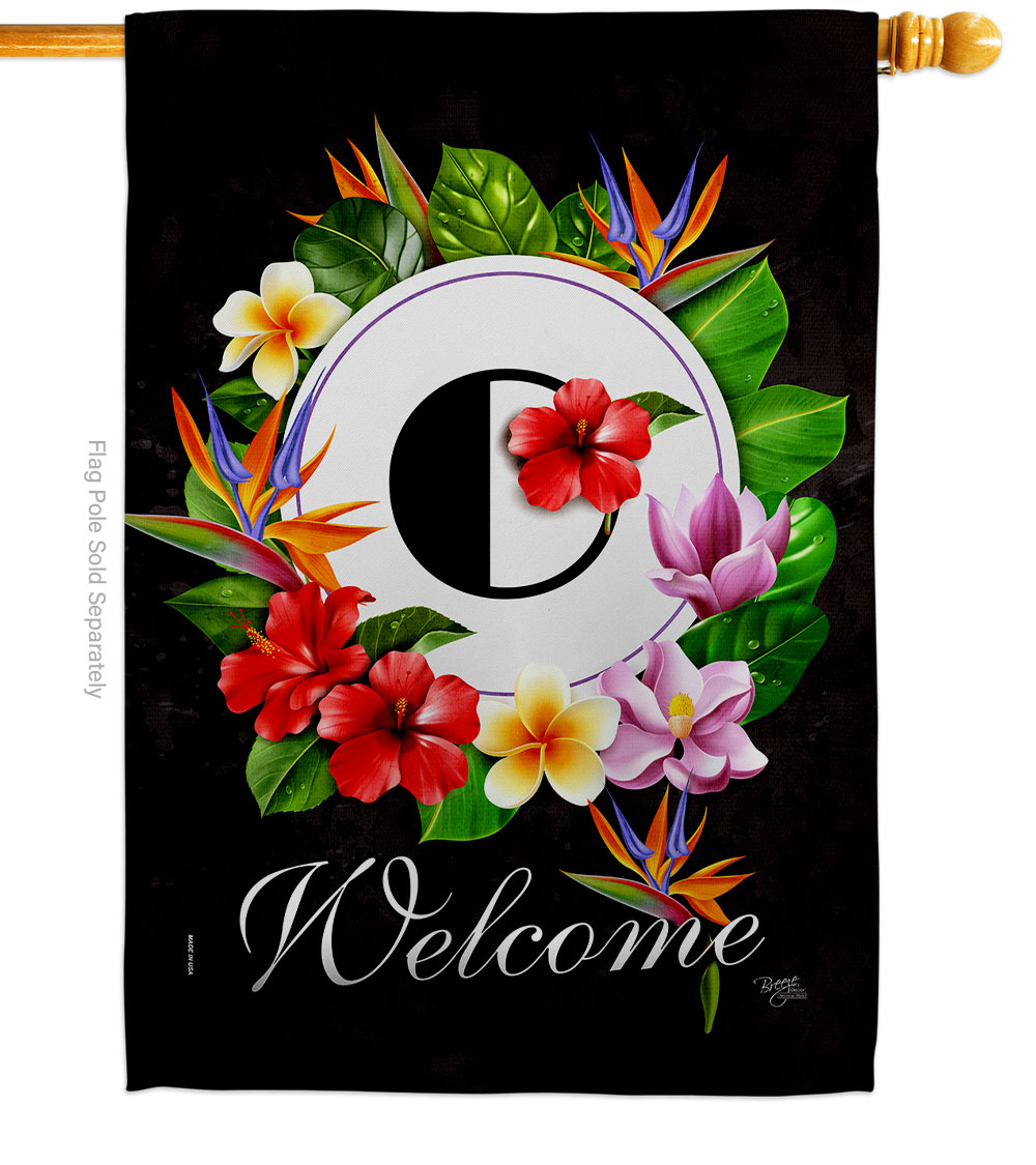 Tropical O Summertime 28 x 40 in. Double-Sided Decorative Vertical House Flags for Decoration Banner Garden Yard Gift