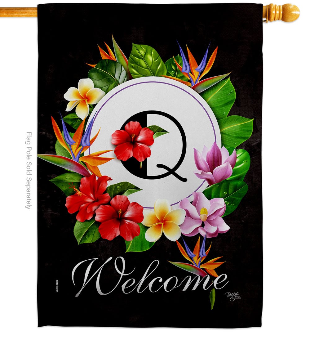 Tropical Q Summertime 28 x 40 in. Double-Sided Decorative Vertical House Flags for Decoration Banner Garden Yard Gift