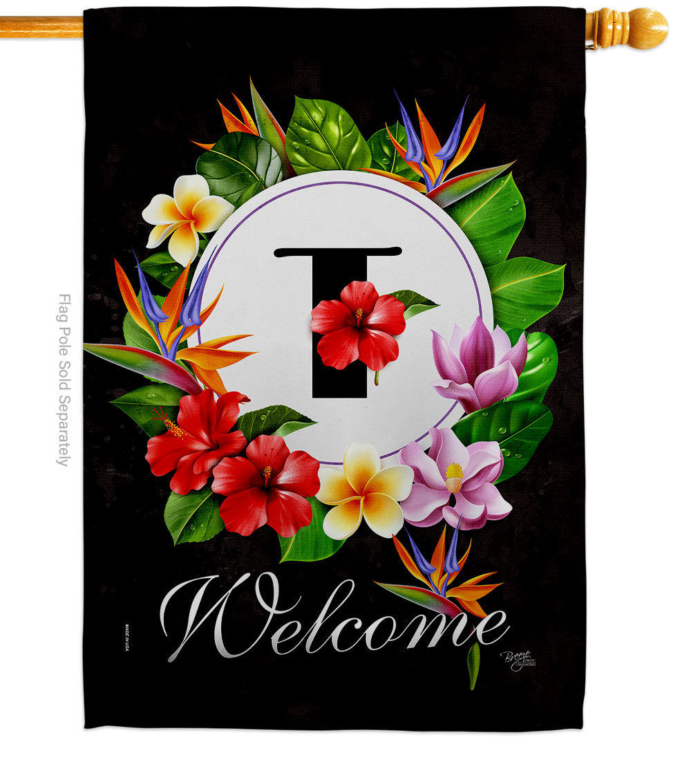 Tropical T Summertime 28 x 40 in. Double-Sided Decorative Vertical House Flags for Decoration Banner Garden Yard Gift