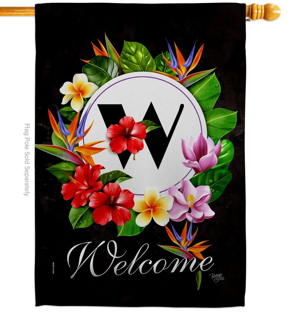 Tropical V Summertime 28 x 40 in. Double-Sided Decorative Vertical House Flags for Decoration Banner Garden Yard Gift