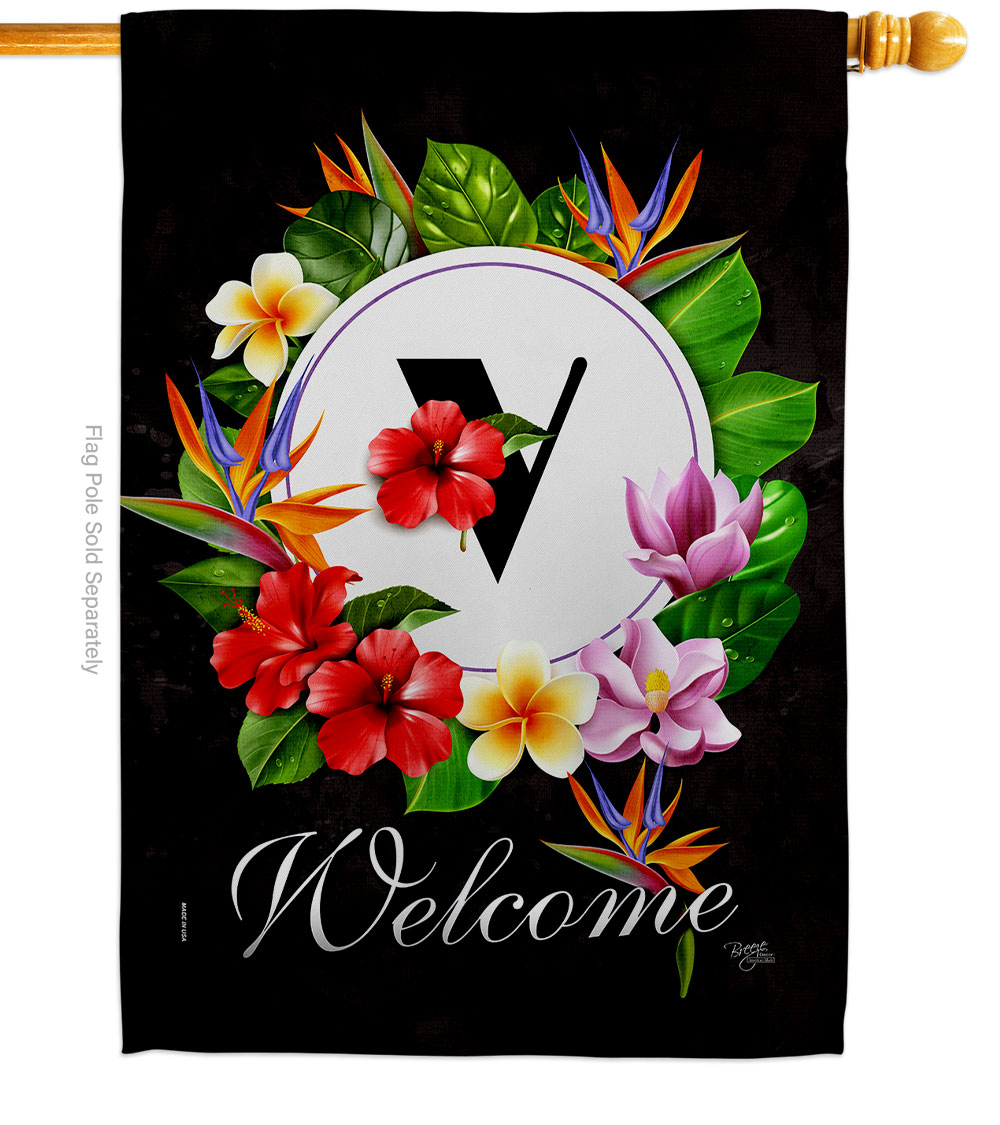 Tropical W Summertime 28 x 40 in. Double-Sided Decorative Vertical House Flags for Decoration Banner Garden Yard Gift