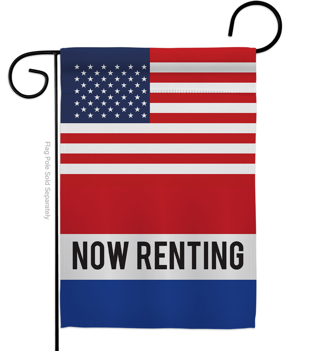 Picture of Americana Home & Garden G142850-BO US Now Renting Novelty Merchant 13 x 18.5 in. Double-Sided Decorative Vertical Garden Flags for House Decoration Banner Yard Gift