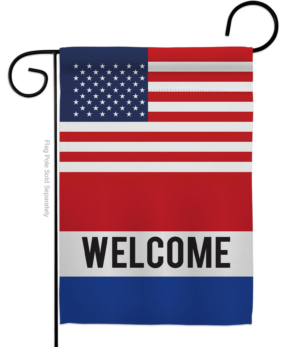 Picture of Americana Home & Garden G142854-BO US Welcome Novelty Merchant 13 x 18.5 in. Double-Sided Decorative Vertical Garden Flags for House Decoration Banner Yard Gift