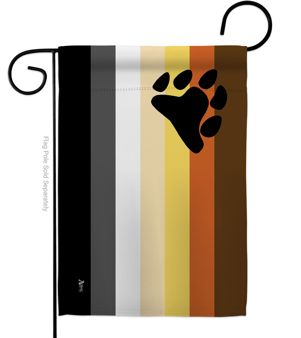 Bear Brotherhood Support Pride 13 x 18.5 in. Double-Sided Decorative Horizontal Garden Flags for House Decoration Banner Yard Gift