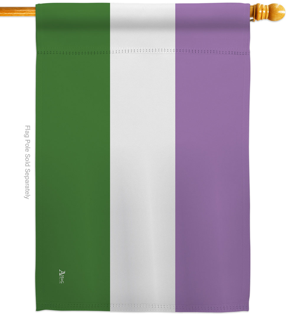 Genderqueer Pride Support 28 x 40 in. Double-Sided Decorative Horizontal House Flags for Decoration Banner Garden Yard Gift