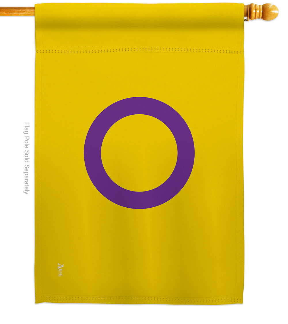 Intersex Support Pride 28 x 40 in. Double-Sided Decorative Horizontal House Flags for Decoration Banner Garden Yard Gift