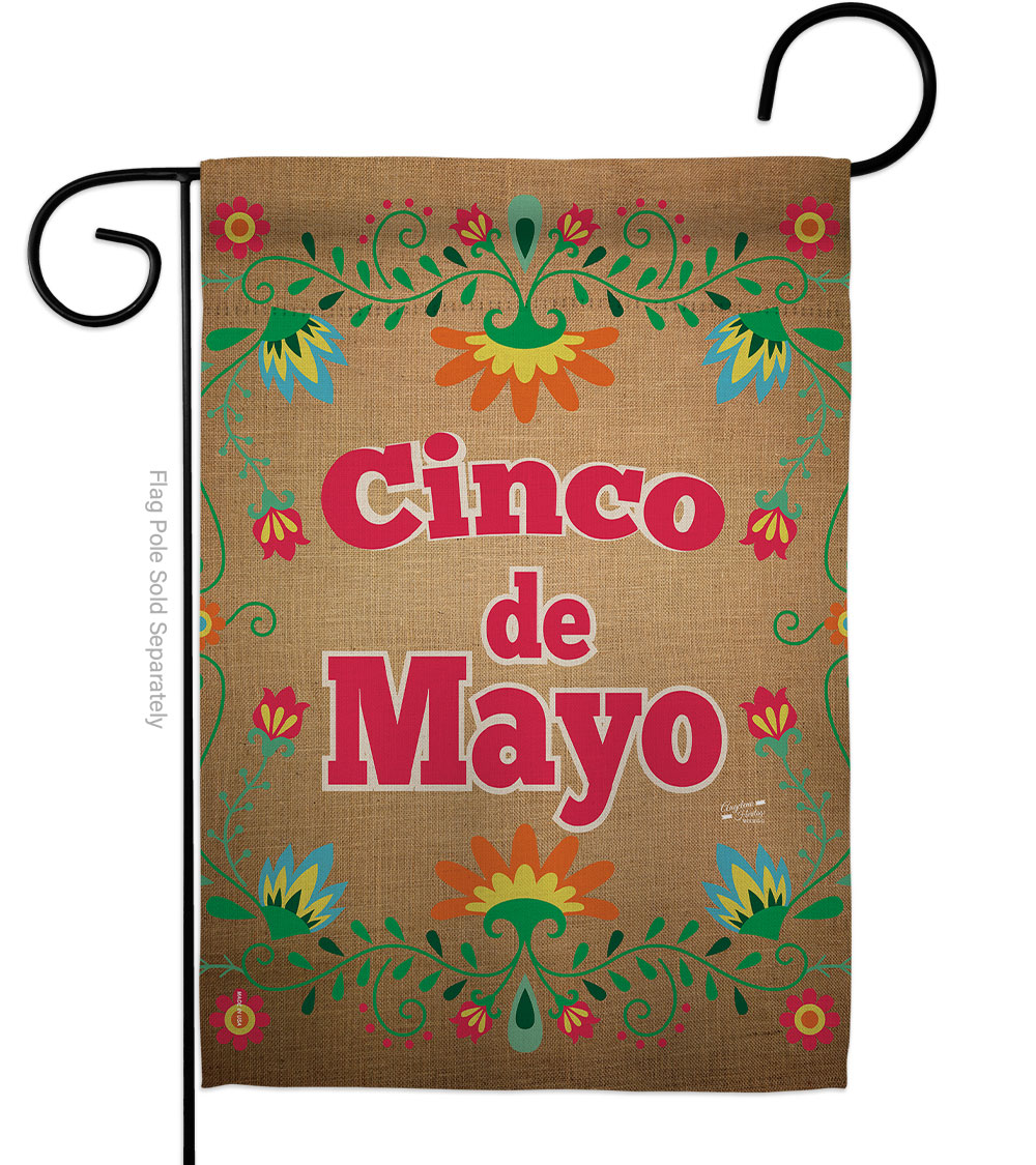 G135042-BO Suzani Cinoco de Mayo Summertime Cinco 13 x 18.5 in. Double-Sided Decorative Vertical Garden Flags for House Decoration Banner Yard Gift