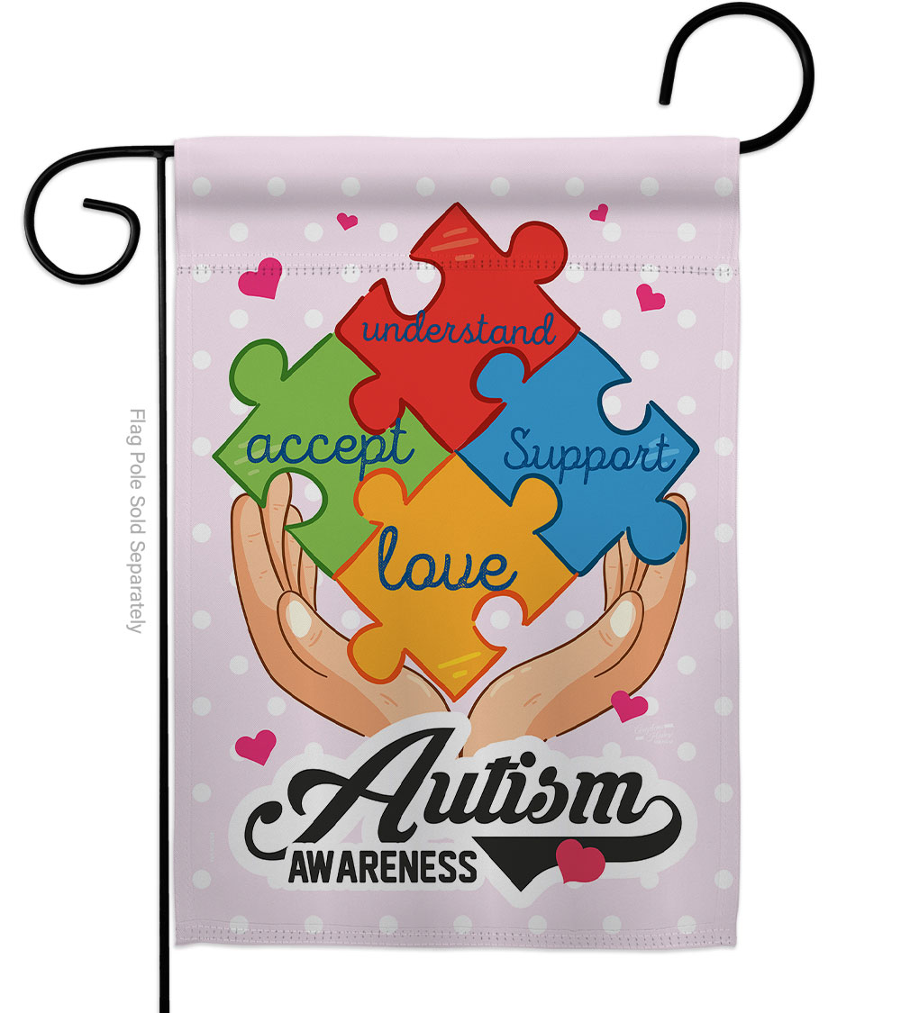 G135046-BO Autism Awareness Support 13 x 18.5 in. Double-Sided Decorative Vertical Garden Flags for House Decoration Banner Yard Gift