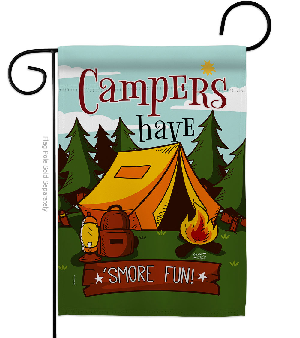 G135128-BO Smore Fun Outdoor Camping 13 x 18.5 in. Double-Sided Decorative Vertical Garden Flags for House Decoration Banner Yard Gift