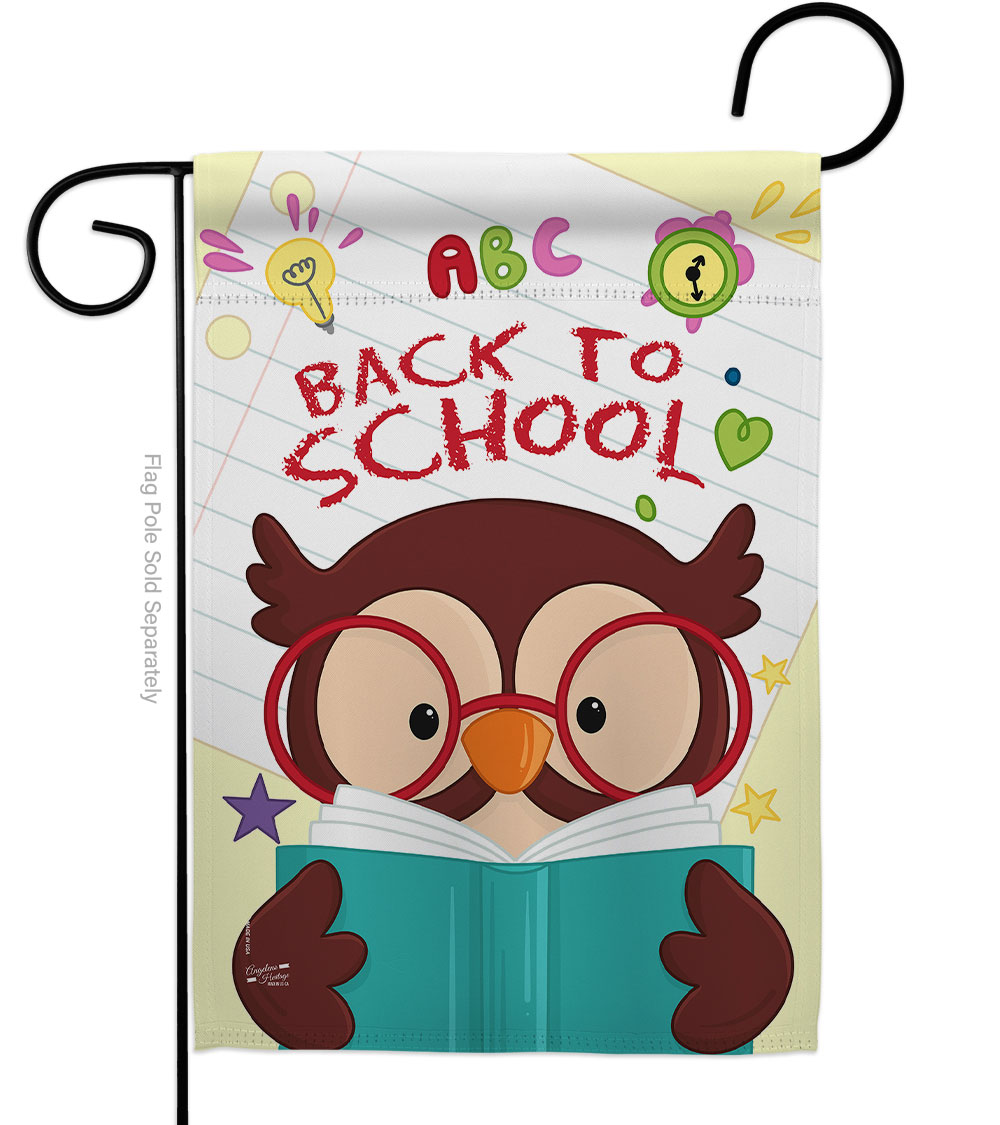 G135211-BO Owl Back to School Education 13 x 18.5 in. Double-Sided Decorative Vertical Garden Flags for House Decoration Banner Yard Gift