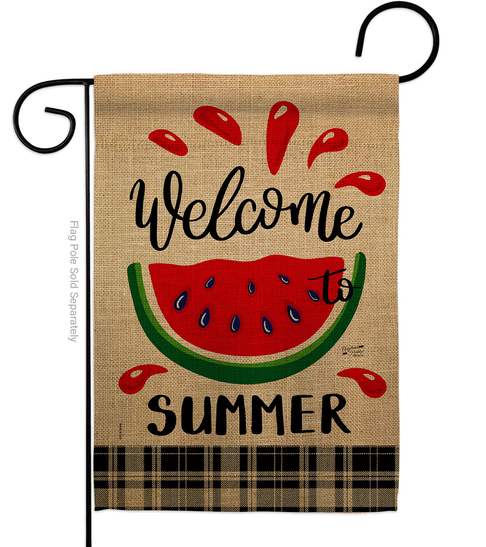 G135214-BO Watermelon Summer Summertime Fun & Sun 13 x 18.5 in. Double-Sided Decorative Vertical Garden Flags for House Decoration Banner Yard Gift