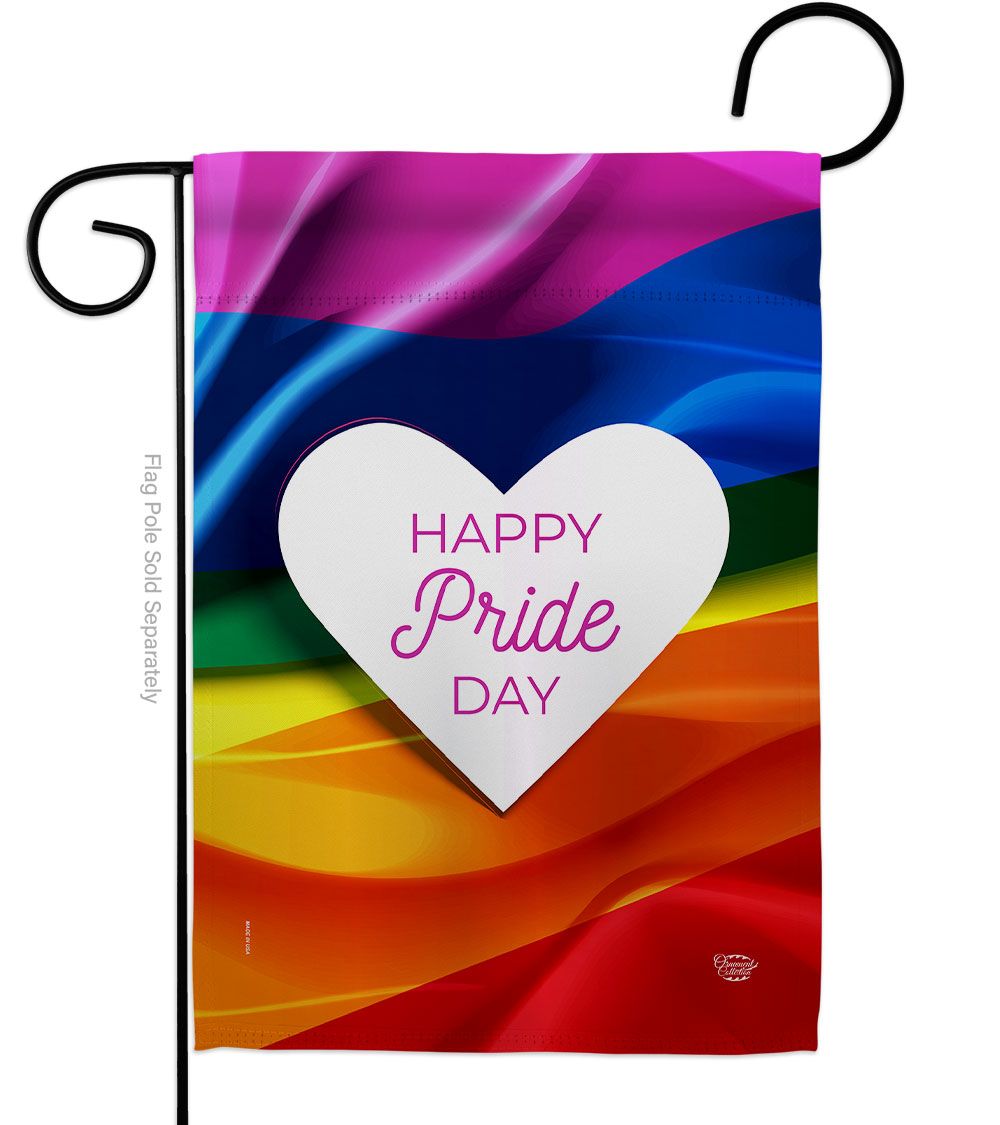 My Heart with Pride Support 13 x 18.5 in. Double-Sided Decorative Vertical Garden Flags for House Decoration Banner Yard Gift