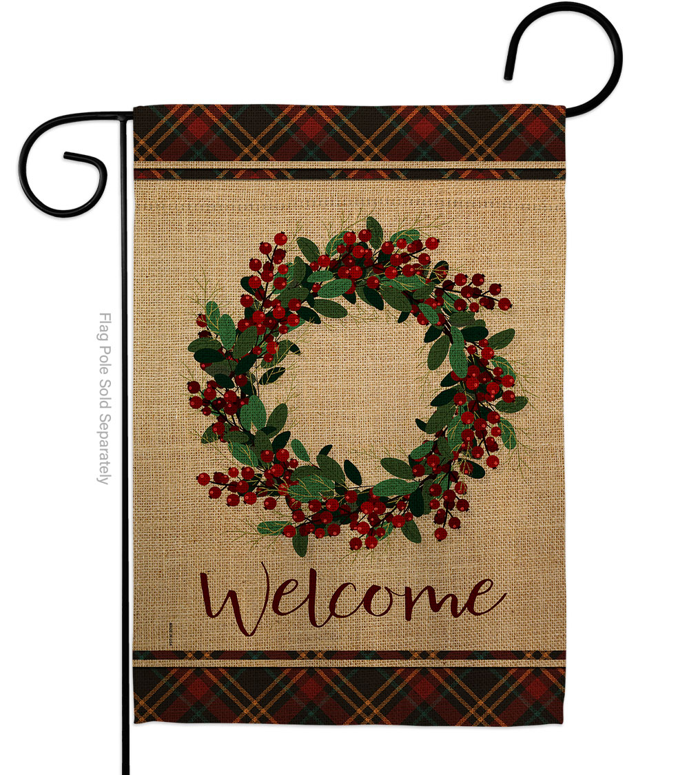 G170026-BO Berries Wreath Food Fruit 13 x 18.5 in. Double-Sided Decorative Vertical Garden Flags for House Decoration Banner Yard Gift