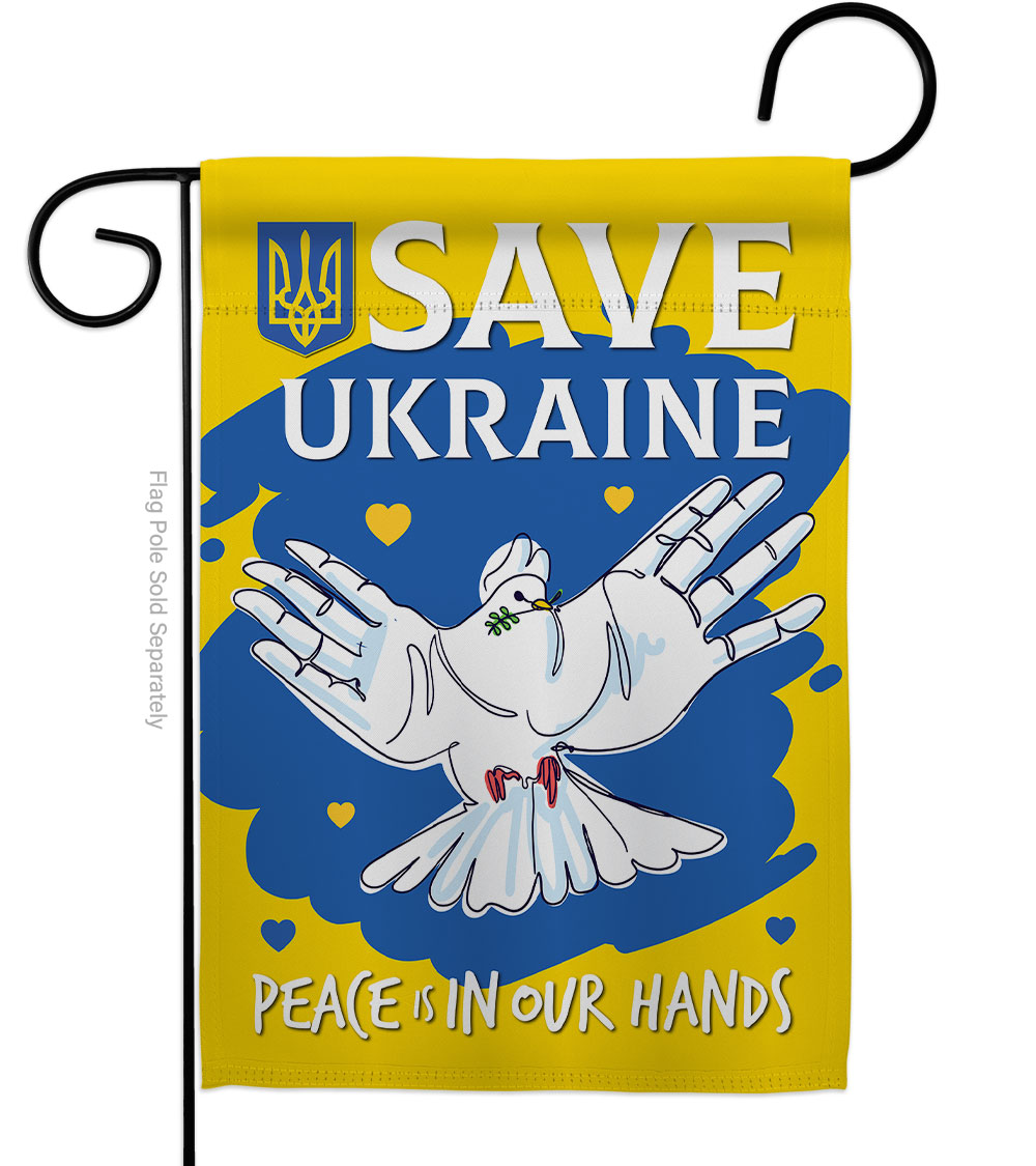 Save Ukraine Support Cause 13 x 18.5 in. Double-Sided Decorative Vertical Garden Flags for House Decoration Banner Yard Gift