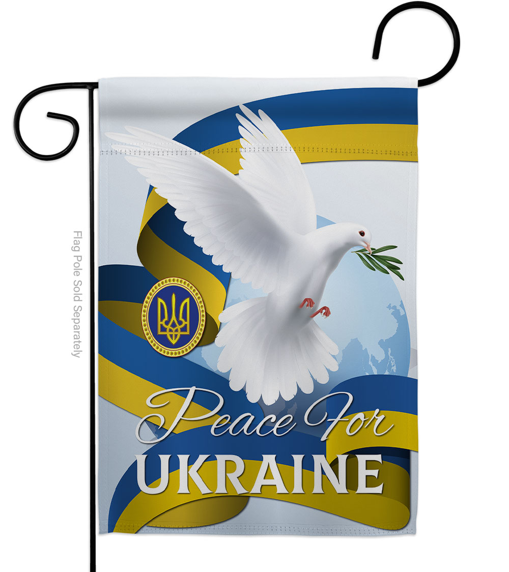 Peace for Ukraine Support Cause 13 x 18.5 in. Double-Sided Decorative Vertical Garden Flags for House Decoration Banner Yard Gift
