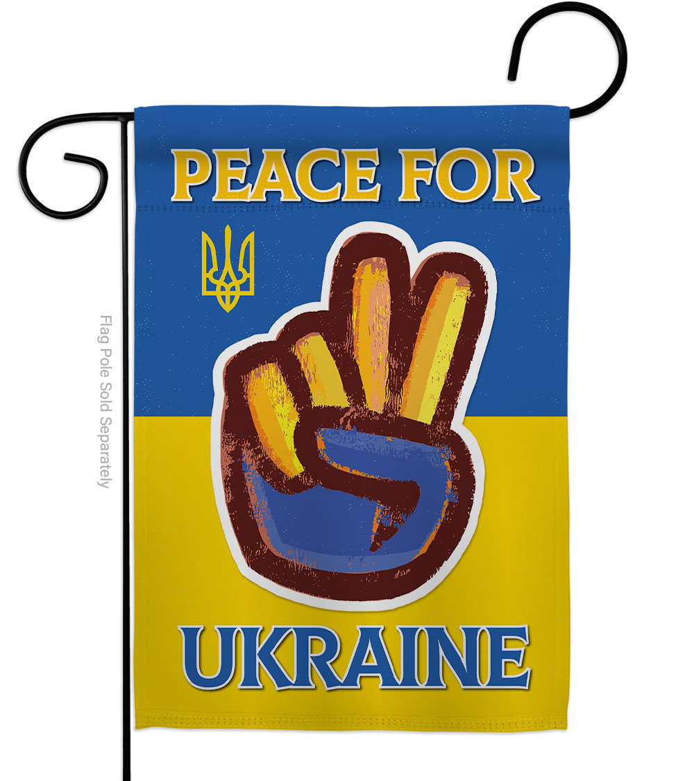 Peace Ukraine Support Cause 13 x 18.5 in. Double-Sided Decorative Vertical Garden Flags for House Decoration Banner Yard Gift