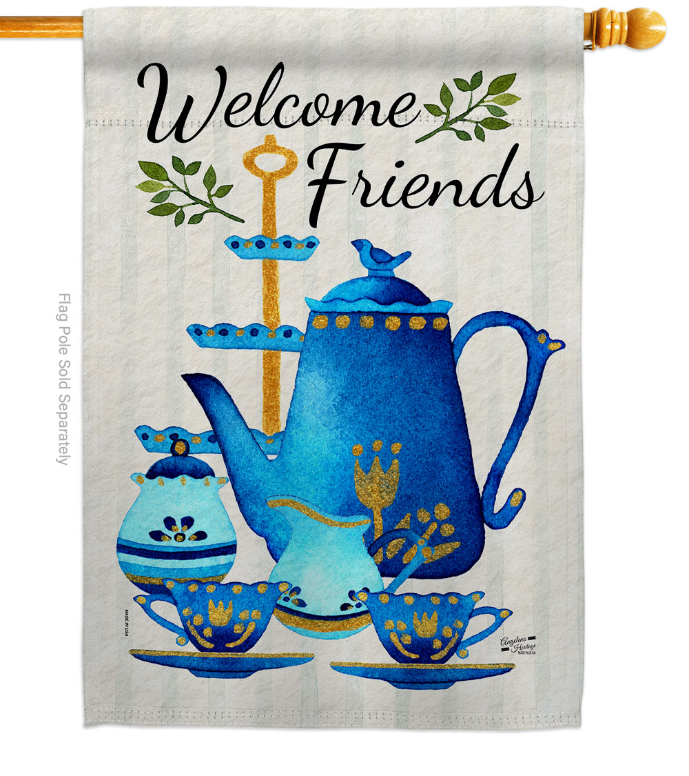 H137516-BO Friends Tea Beverages Coffee 28 x 40 in. Double-Sided Decorative Vertical House Flags for Decoration Banner Garden Yard Gift